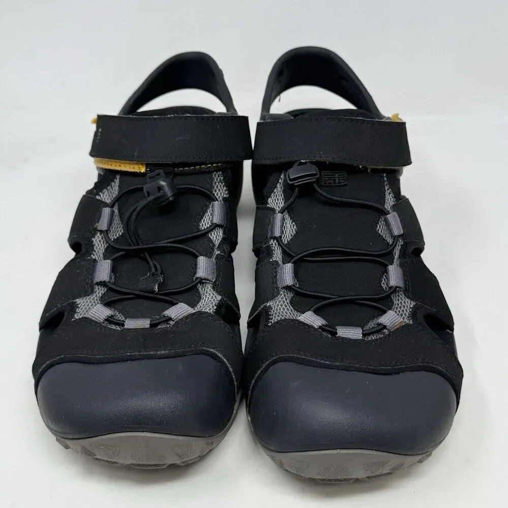 Teva Flintwood Sandals Mens 10 Black Mesh Hiking Water Ankle Strap Hook Loop